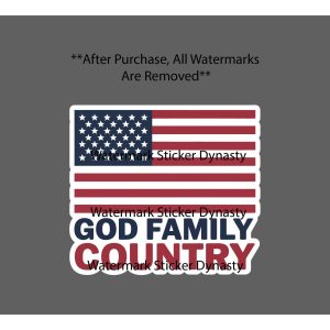 God Family Country Sticker Waterproof