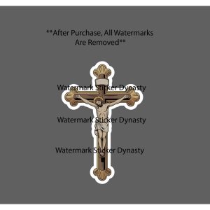 Catholic Cross Sticker Waterproof Decal Jesus Crucifix