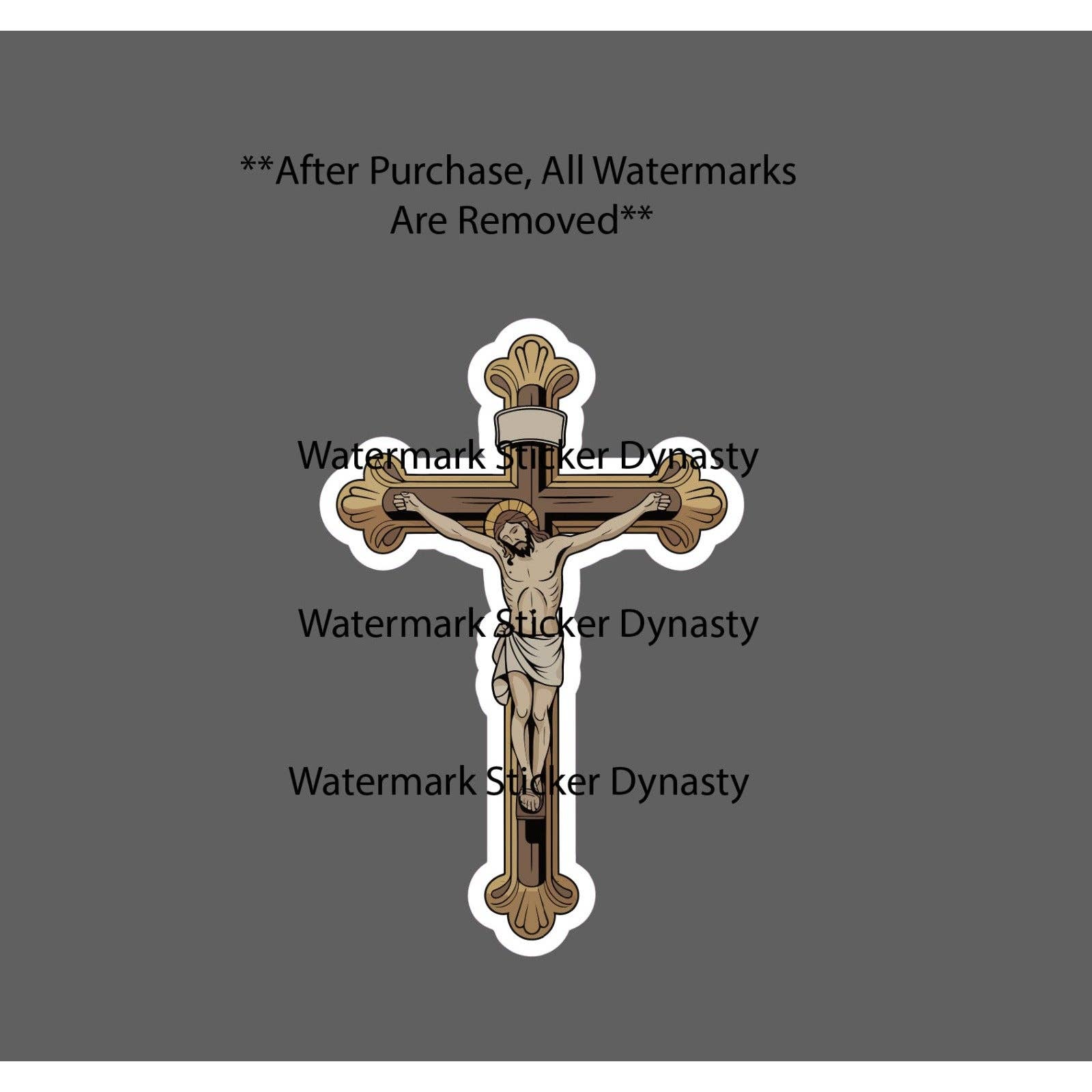 Catholic Cross Sticker Waterproof Decal Jesus Crucifix