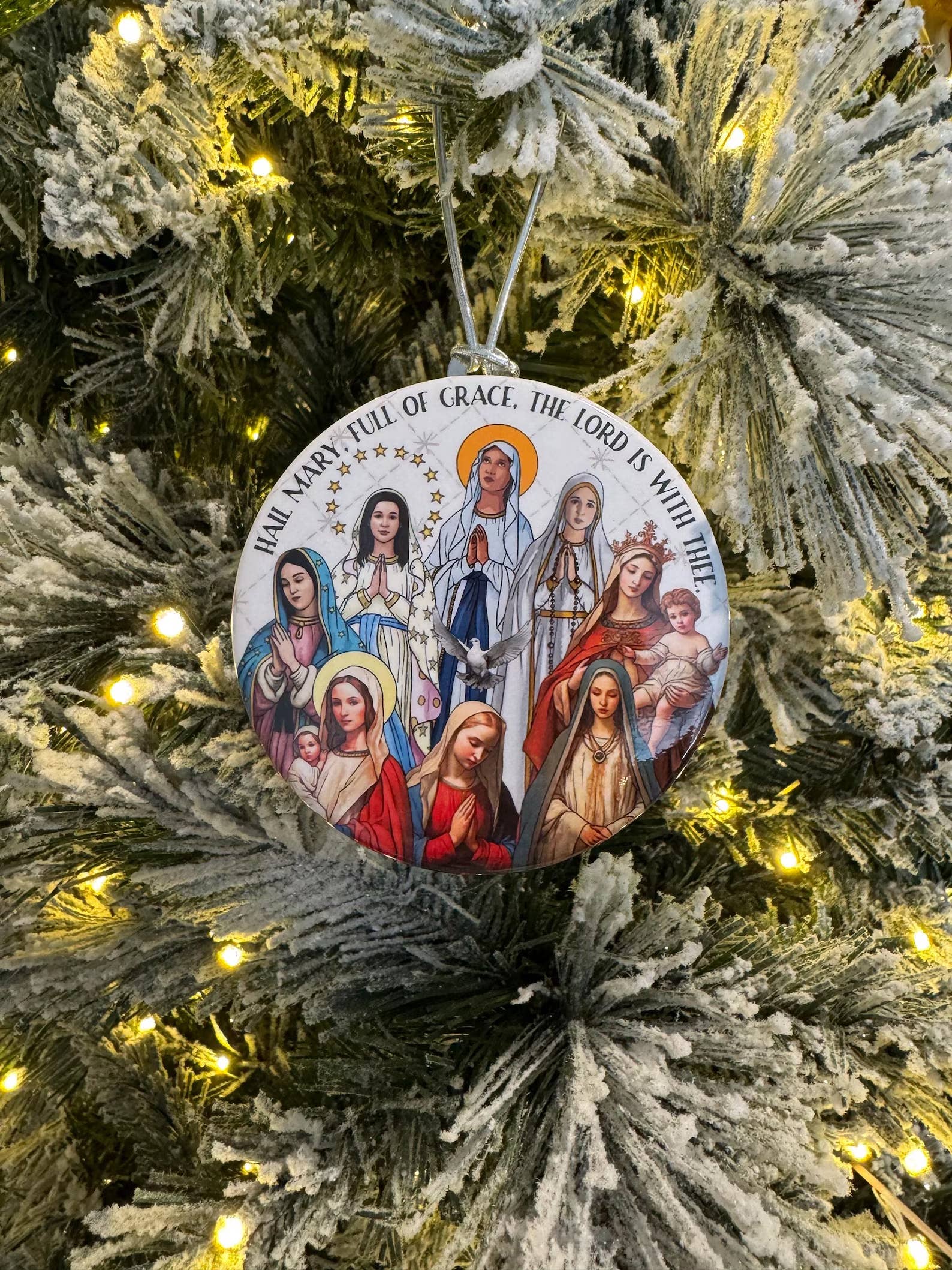 Hail Mary Full of Grace Christmas Ornament