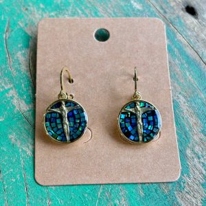 Mosaic Crucifix Earrings
