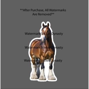 Clydesdale Horse Sticker Waterproof Decal Realistic Farm Animal Country Gift NEW