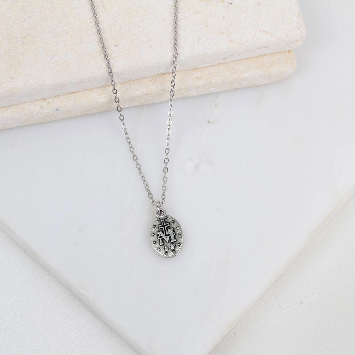 Miraculous Medal Petite Necklace - Image 6
