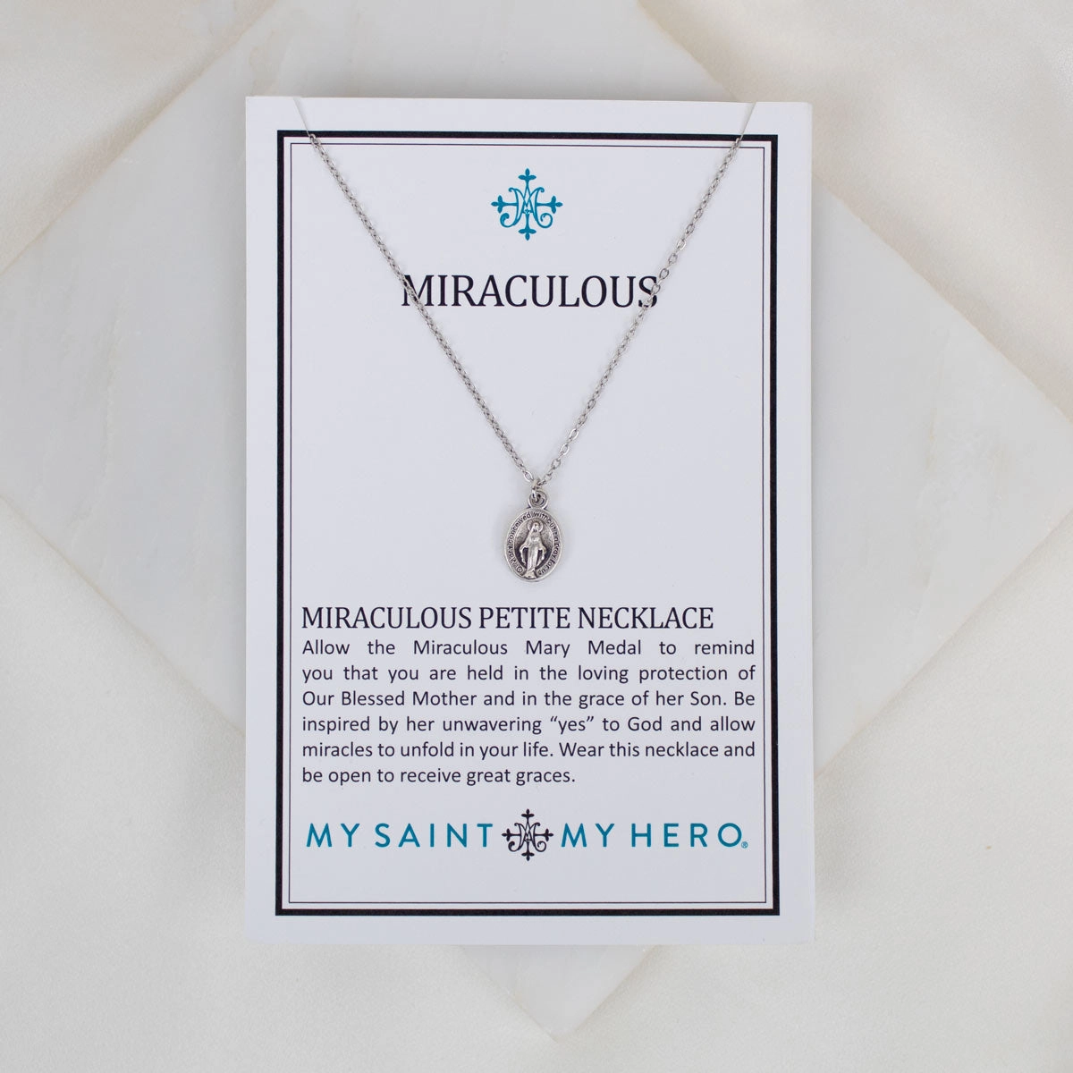 Miraculous Medal Petite Necklace - Image 4