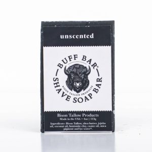 Unscented Bison Tallow Shave Soap Bar - 4 oz